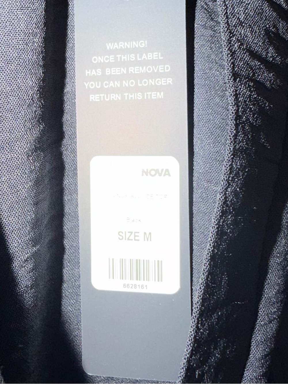Fashion Nova Charcoal Black Split-Neck Utility Blouse - Picture 3 of 3